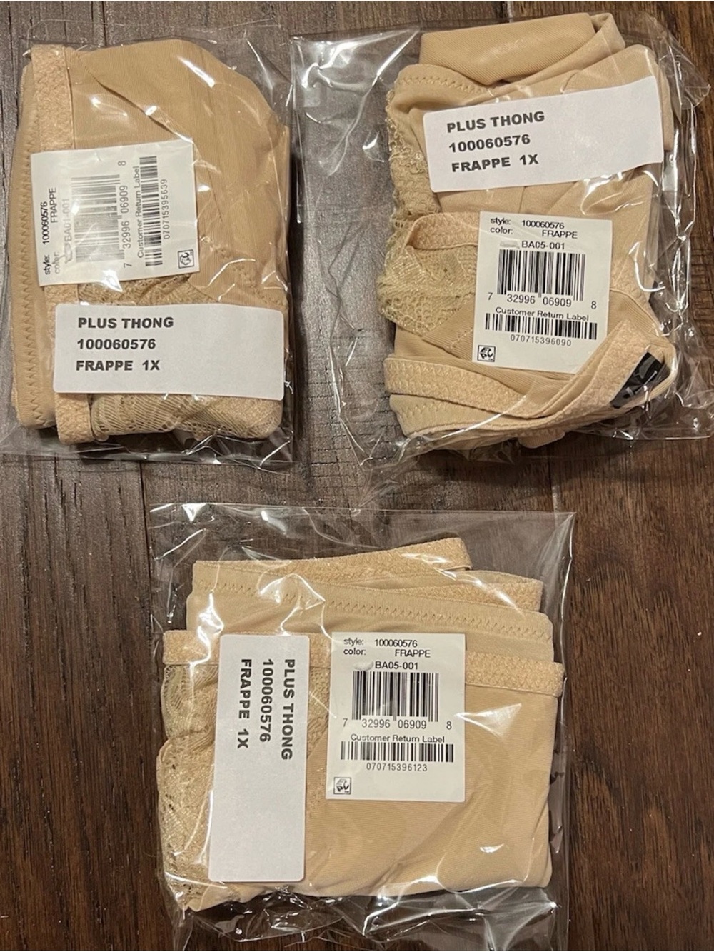 INC Plus Thongs 3 Pair in Frappe (tan) Size 1X, New with tags, Total MSRP $34.50